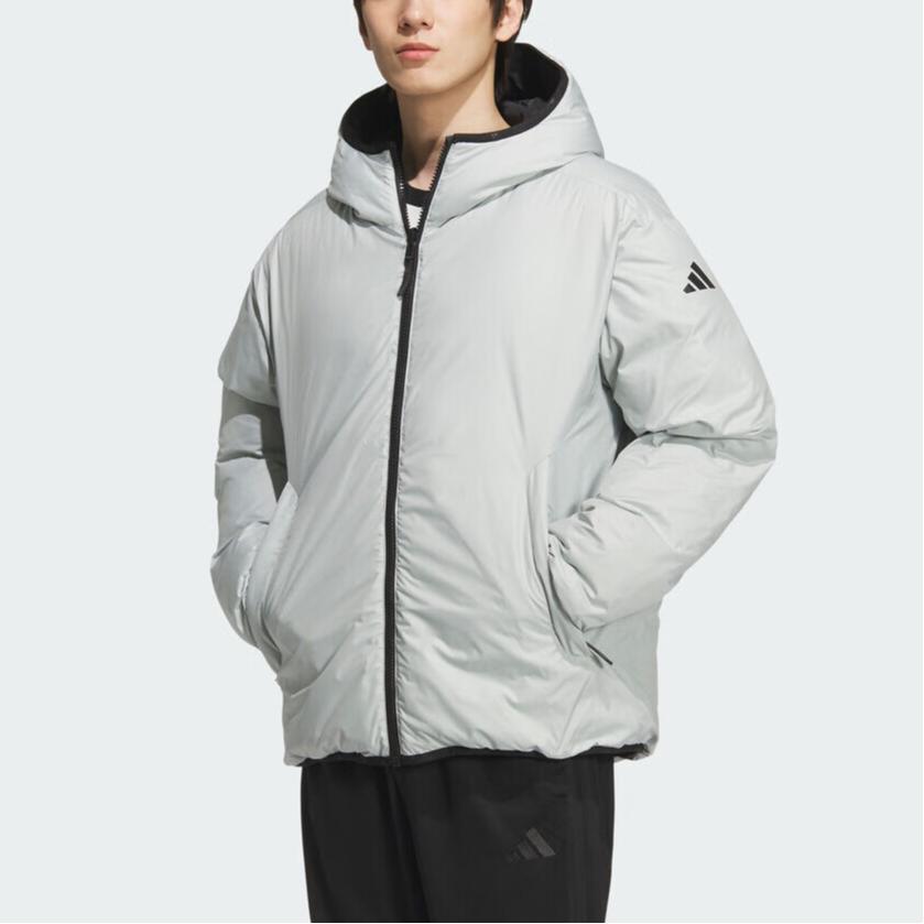 adidas 3S RVSB D Jacket Water-Resistant Windproof Reversible Outdoor Sports Casual Warm Hooded Down Jacket Men Jackets KC2490