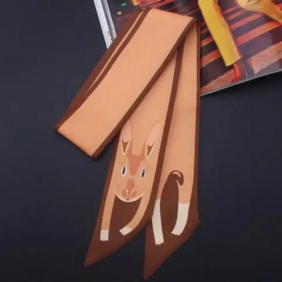 

Animals Cheetah Silk Scarf New Bag Scarf For Women Luxury Brand Foulard Women Tie Fashion Head Scarves For Ladies Girls 5X95CM