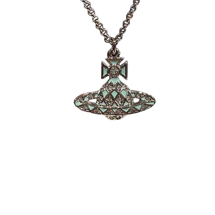 

Vivienne Westwood Embedded Design Metal Necklace Women necklace Gray 6302023302P596CN# Basic Packaging-Dust Bag+Box