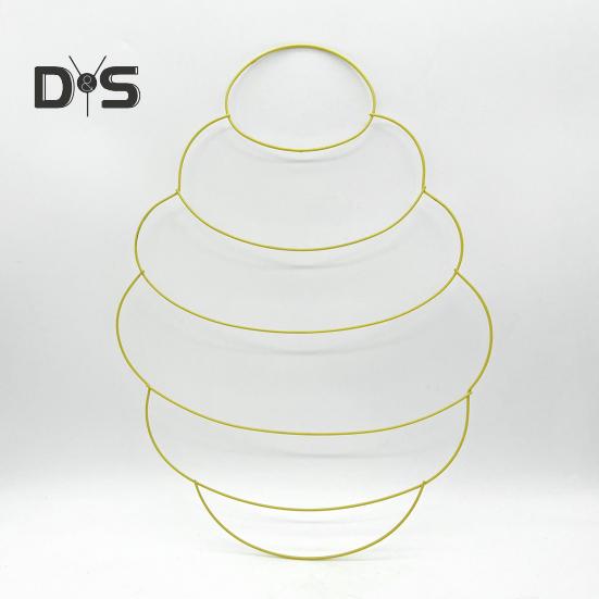 Bienenstock-Kranzrahmen, Herz-Metalldrahtform, bienenförmige Drahtrahmen-Kranzform für Blumenbänder, DIY-Kranz, Heimdekoration