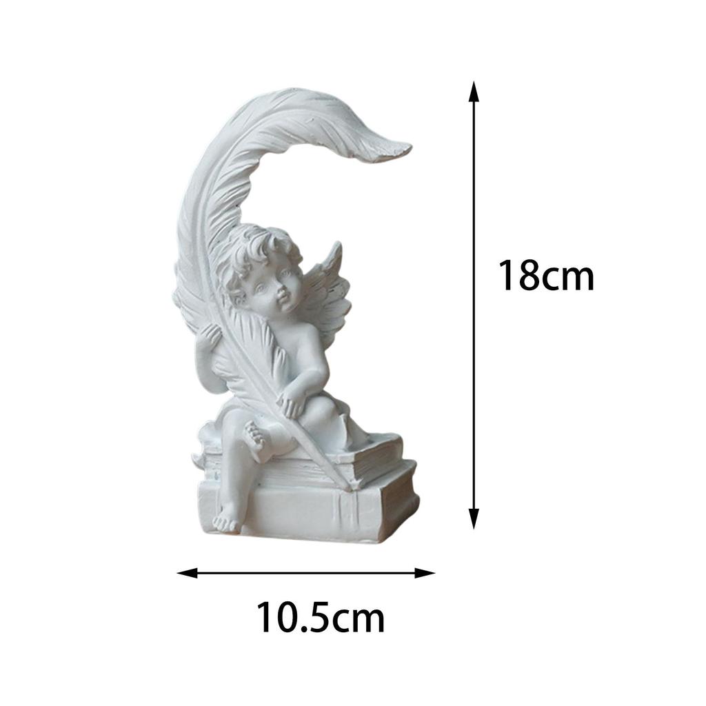 Wing Cherub Figurines Collection Memorial Figure Artwork Adorable Angel Statue for Wedding Bookshelf Bedroom Tabletop Decoration