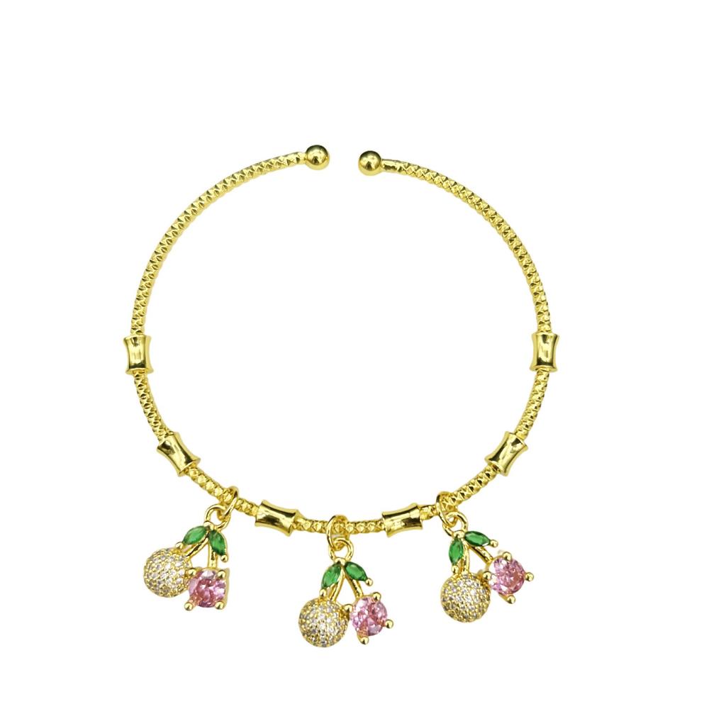 Tree of Life & Butterfly Zircon Bangle - Elegant Retro Jewelry