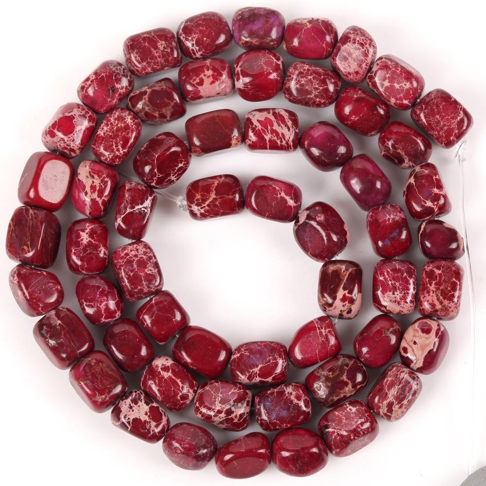 Irregular Emperor Stone Scattered Pearls Exquisite Square Spacer Beads  Jewelry Accessories