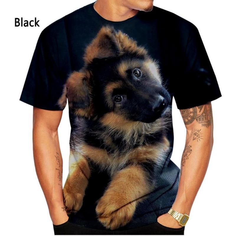 2022 Men's and Women's Summer Casual Short-sleeved Dog Shirt Tops New Fashion German Shepherd 3D Printing T-shirt
