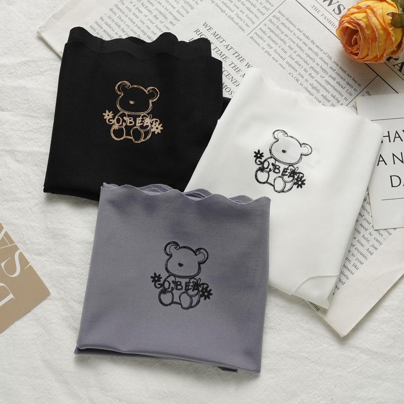 Damen-Slip aus Eisseide mit mittlerer Taille, gewellte Taille, bequeme Mädchenunterwäsche, süßer Cartoon-Druck, atmungsaktiver Schritt-Slip