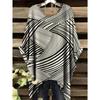 Summer Women's Elegant Black Striped Print Clothes Comfortable Versatile Round Neck Casual Loose Women Short Sleeve Tee