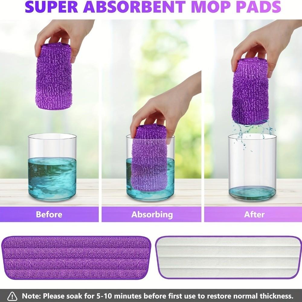 4 pieces/set Soft Microfiber Mop Pad Washable Flat Mop Cloth Spray Mop Pad Mop Head Bathroom