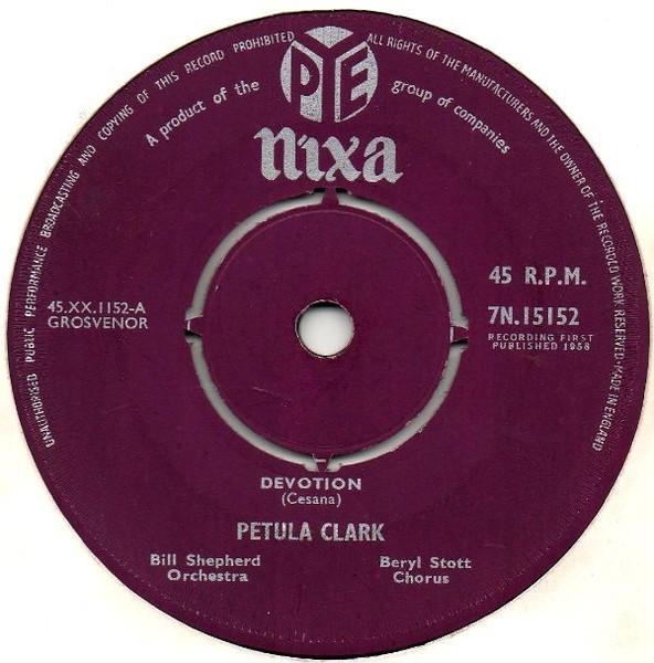 

7inch Record PETULA CLARK - Devotion 7N15152 Pye Nixa 1959 UK Pop Used