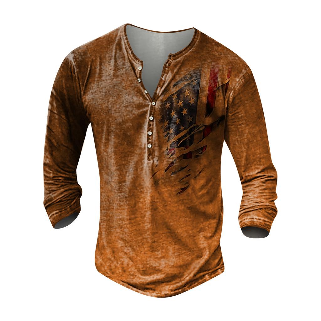 Pánské módní tričko s dlouhým rukávem s grafikou a výšivkou Jaro a Mikina s dlouhým rukávem s potiskem