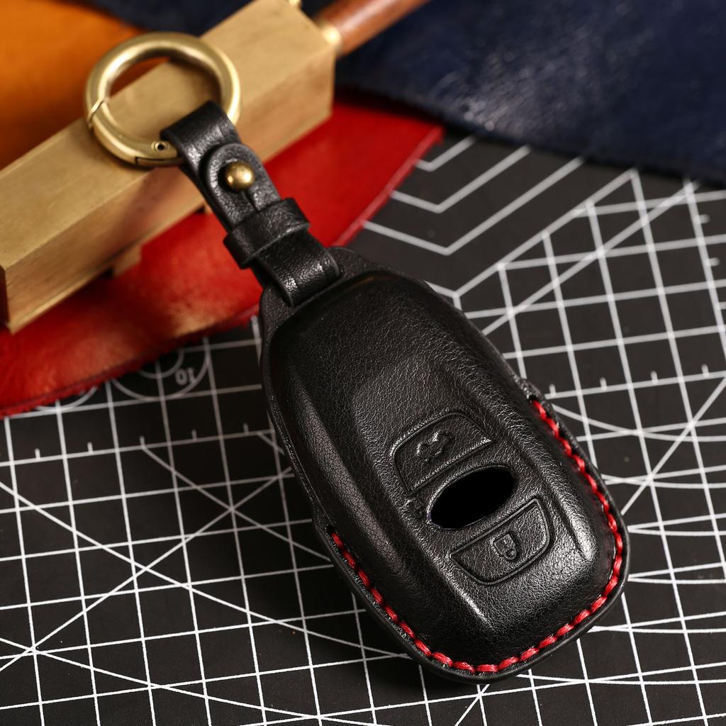 Leather Car Remote Key Cover Case Holder Shell Keyring Styling for WRX Forester Crosstrek Outback BRZ Legacy Accessories