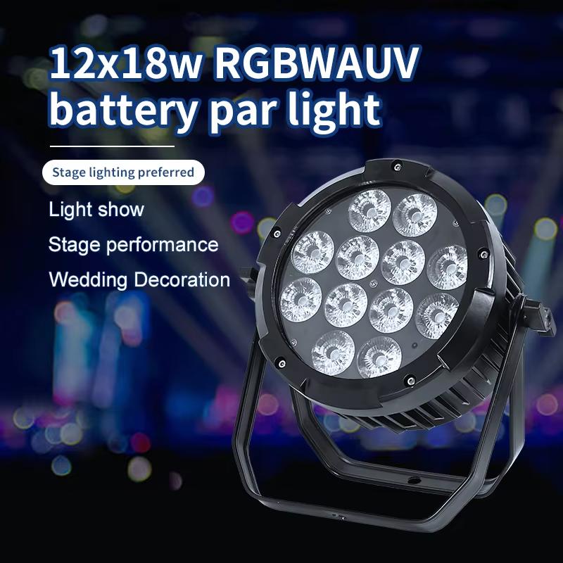 12x18w Battery Light 6in1 Battery LED Flat Par Wireless DMX Remote Control Lights For Outdoors Home Party Disco Wedding Show