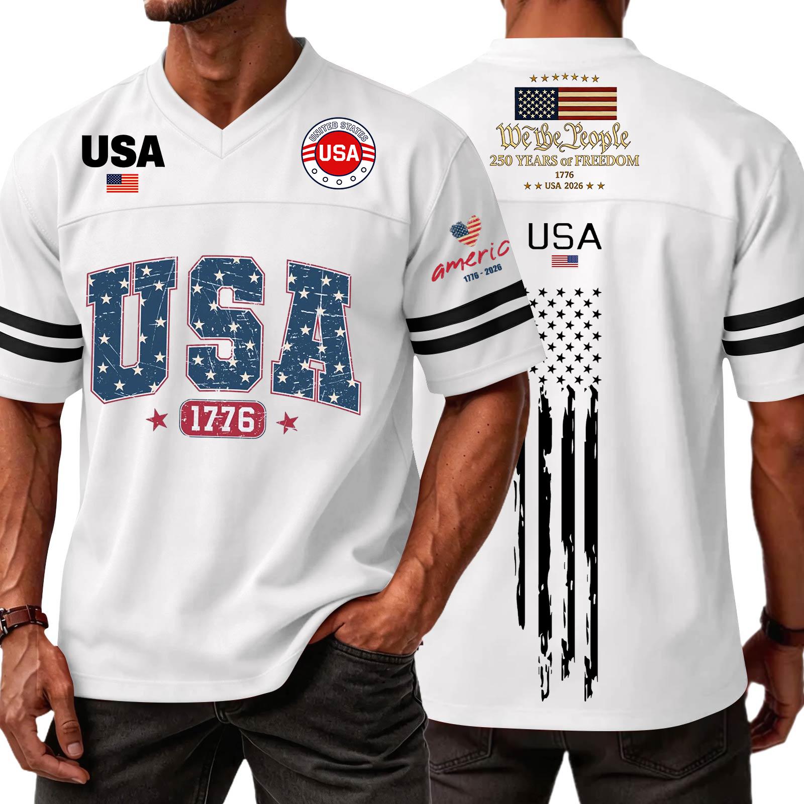 

Men s Casual Fashion V-Neck Independence Day Print Short Sleeve Sports T-Shirt Top XS білий