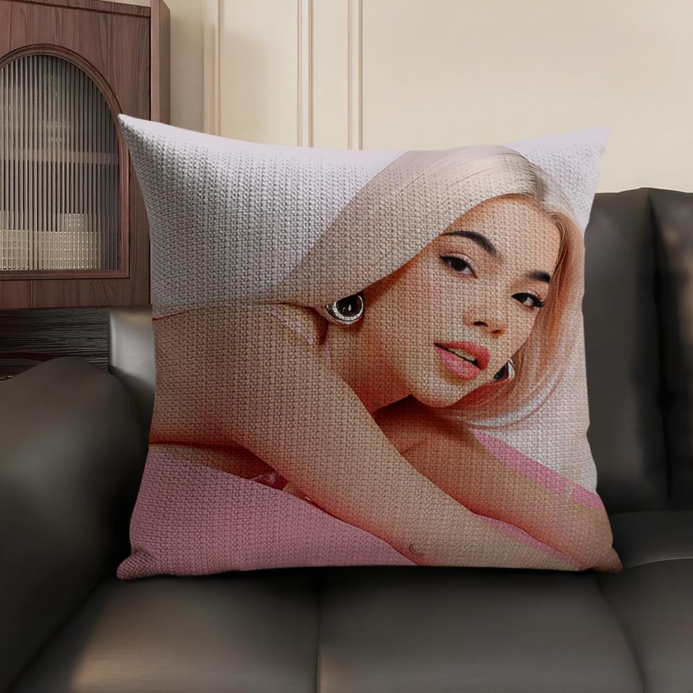 Singer KKenia OS Pink Aura Cushion Cover Natural Linen Organic Fabric DoubleSided Printing Sofa Home Decor Gift Pillow Case