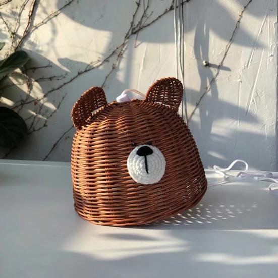 Lampenschirmbezug Bärenform Staubdicht Rattan Schönes Aussehen Ersatz-Lampenschirm