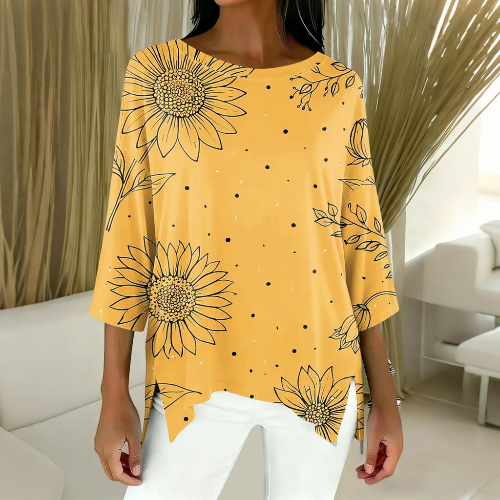 Women's 3/4 Sleeve Shirts Graphic Tees Shirts Casual Basic Tops Pullovers
