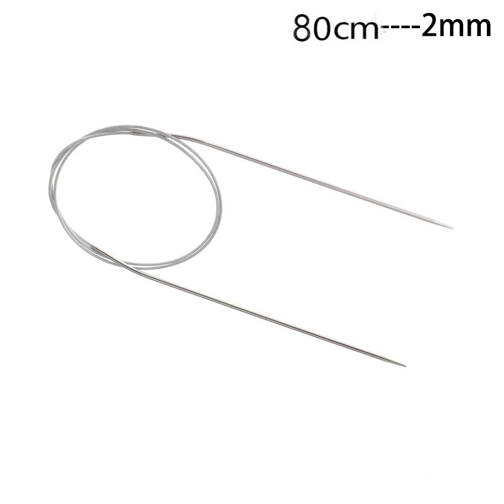 80/100cm Stainless Steel Circular Needle Round Weaving Knitting Needles Handmade Crochet Hook DIY Crafts Household Sewing Pins
