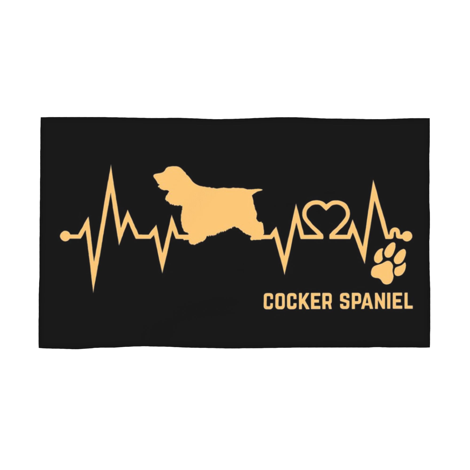 

Cocker Spaniel Dog Lover Heartbeat ECG Pulse Pet Breed Paw Soft Face Towel Quick Dry Pool Bath Cotton Towels Breathable W30*H60(CM)
