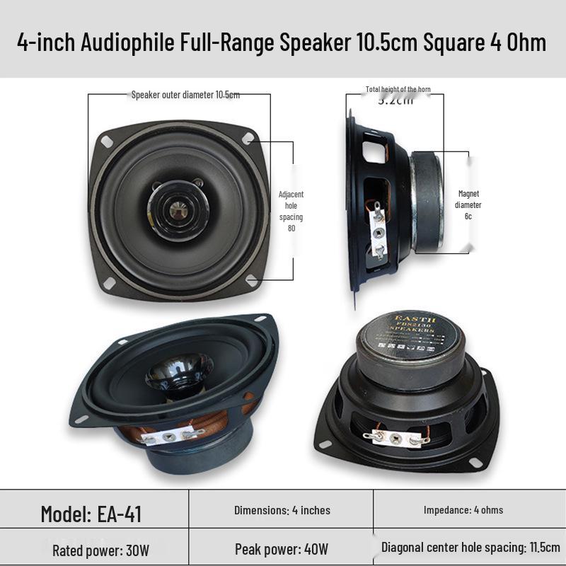 Compact Sound System: 3" Subwoofer & 4" Full-Range Speaker, 4/8 Ohm, 3/10W Audio Accessory