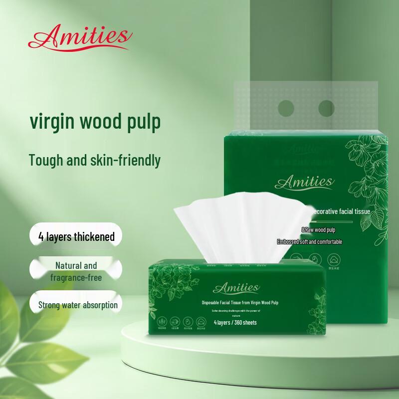 AMITIES 4-слойные настольные салфетки для лица
