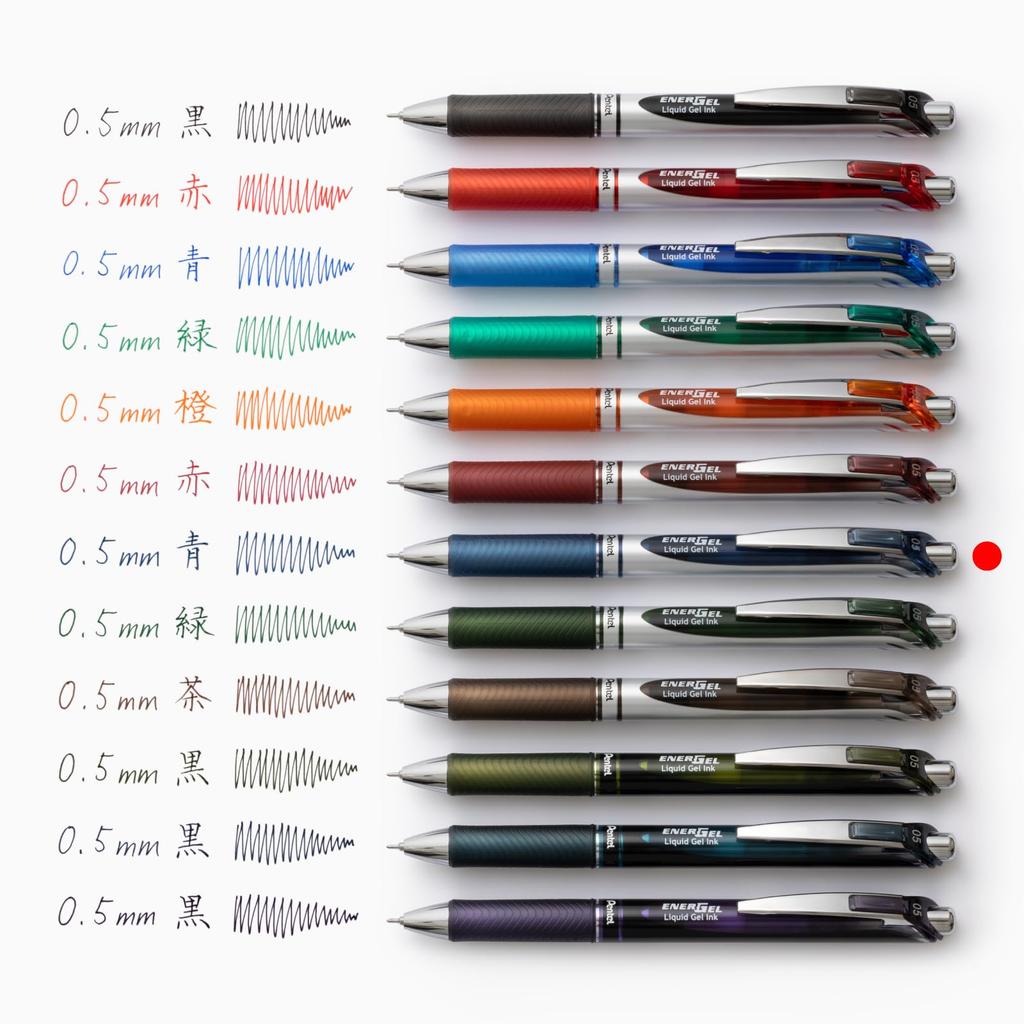 Pentel Ballpoint Pen EnerGel 10 Refills Refills, XLRN5-CA 0.5mm, Blue-Black,