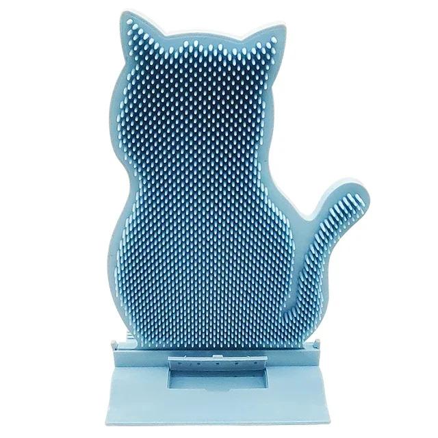 

Cat Comb with Soft Pet Brush, Massage for Cats, Self Groomer, Rubs the Face, Tickling Comb, Grooming Tool синий