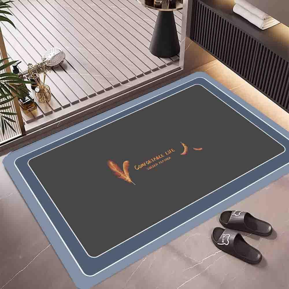 Home Floor Mat With 3D Pattern Non Slip Bath Shower Mat Water Absorbent Mat For Bathroom And Doorway Expandable Flower Rug