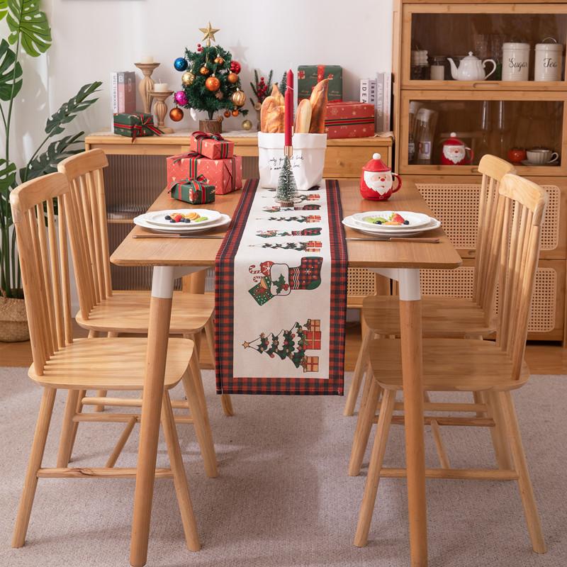 Amazon Weihnachtsdekoration Quaste Tisch Tischdecke Garn Jacquard Rot Elch Weihnachtsbaum Tischläufer