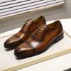 Three-Joint Business Leather Shoes Men'S High-End Leather Pointed Dress British Oxford Shoes Lace-Up Retro Handmade Men'S Shoes