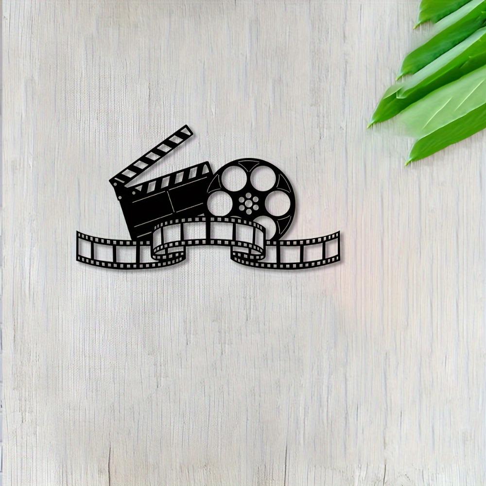 Metal Movie Wall Art Decor, Iron Film Reels Clapperboard Sculptures for Home Garden Courtyard Balcony Indoor Outdoor Durable