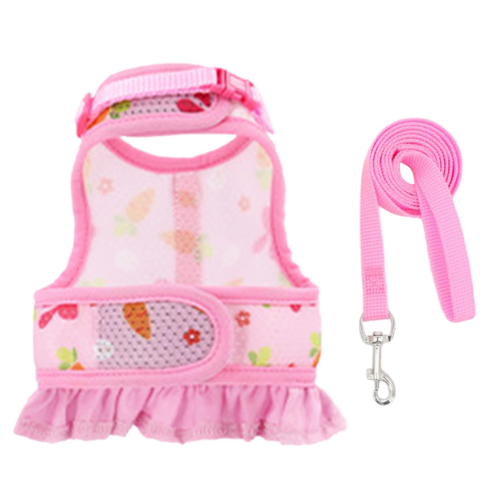 

Регулируемая шлейка для кроликов с эластичным поводком для кроликов, жилет, легко управляемый поводок для кроликов, поводок для кроликов L