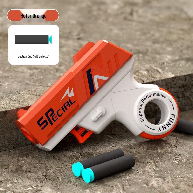 Mini Folding Soft Bullet Toy Gun for Boys - Rotating Range & Decompression Fun