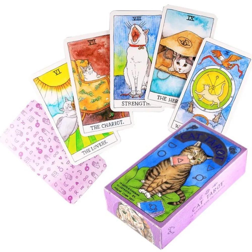 10.6*6.5cm Katt Tarokk: 78 kort (Snodig og humoristisk tarotkortstokk, strømpestopper for kattungeelskere)