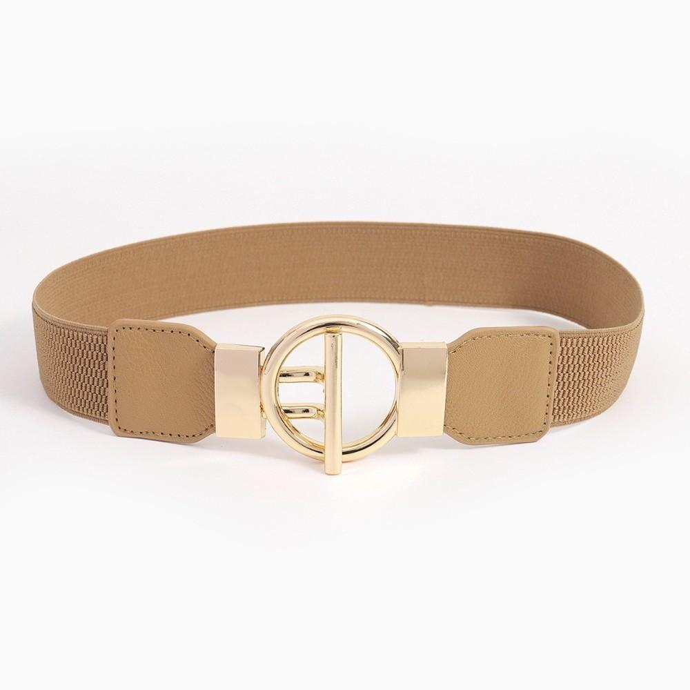 Exquisite Elastic Waistband Casual Round Buckle Waist Strap Waist Belts Women
