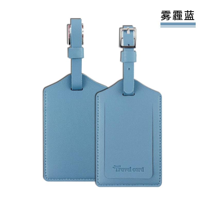 Square Buckle Leather Luggage Tag Anti-Loss Card Pu Leather Luggage Pass Boarding Pass