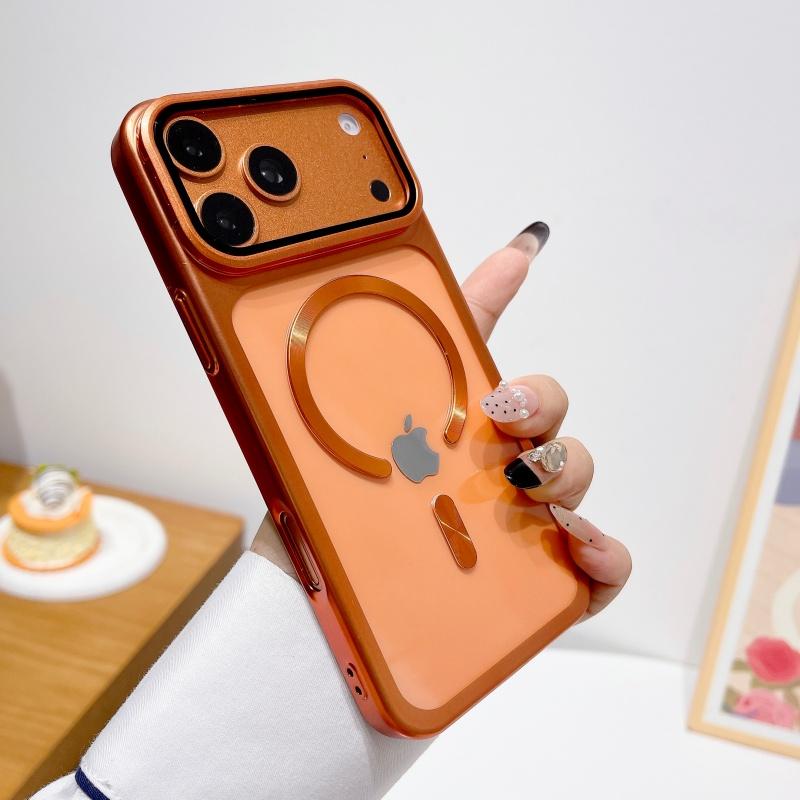 

Integrated Lens Film Bracket For Magsafe Case For iPhone 17Pro Max Transparent HD Magnetic Wireless Charging Hard Cover iPhone17