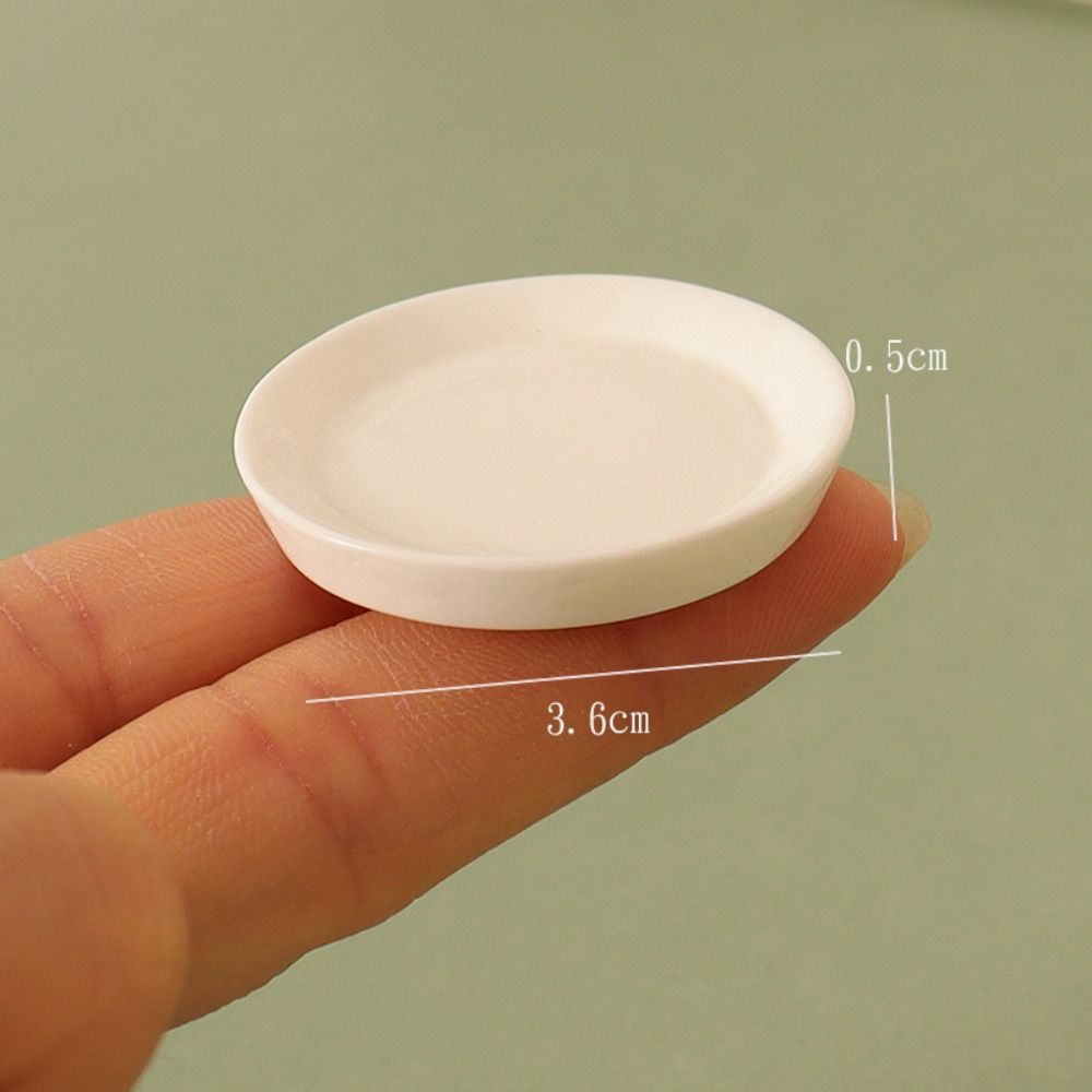 5pcs Mini Miniature Dollhouse Food 8 Styles Simulation Bowl White Dining Plate  Dollhouse Decoration