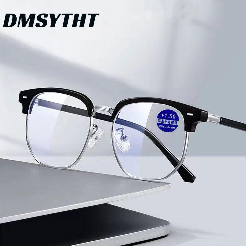 Fashion Square Glasses Anti-blue Light Glasses Men Semi Rimless Eyewear for Women Office Computer Goggle
