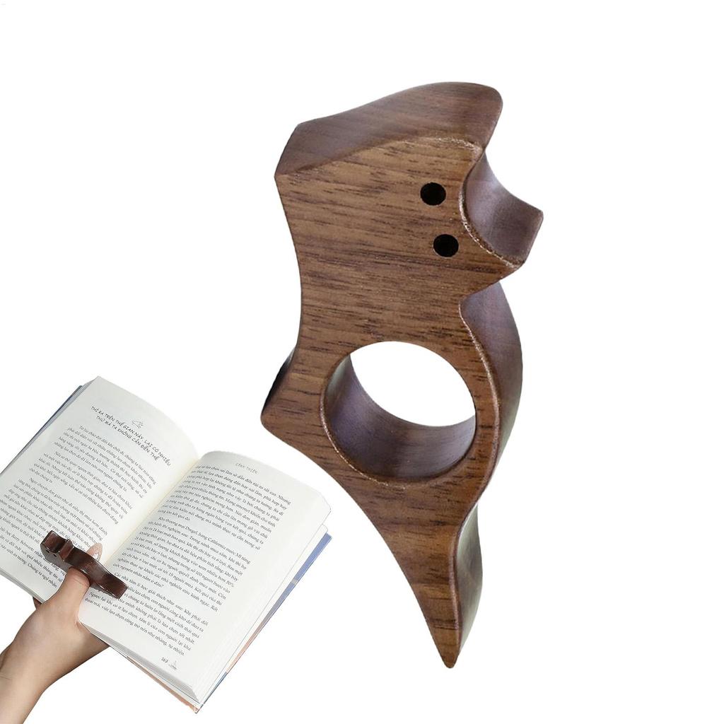 Thumb Page Holder  Wooden Animal Design Book Finger Clip, Hands-Free Bookmark Helper for Reading, Book Lovers & Students