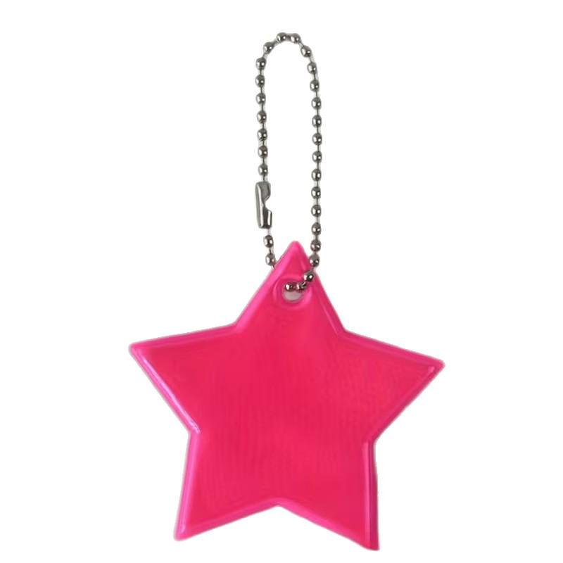 13-Color Reflective Star Pendant: Customizable Logo Keychain & Backpack Ornament