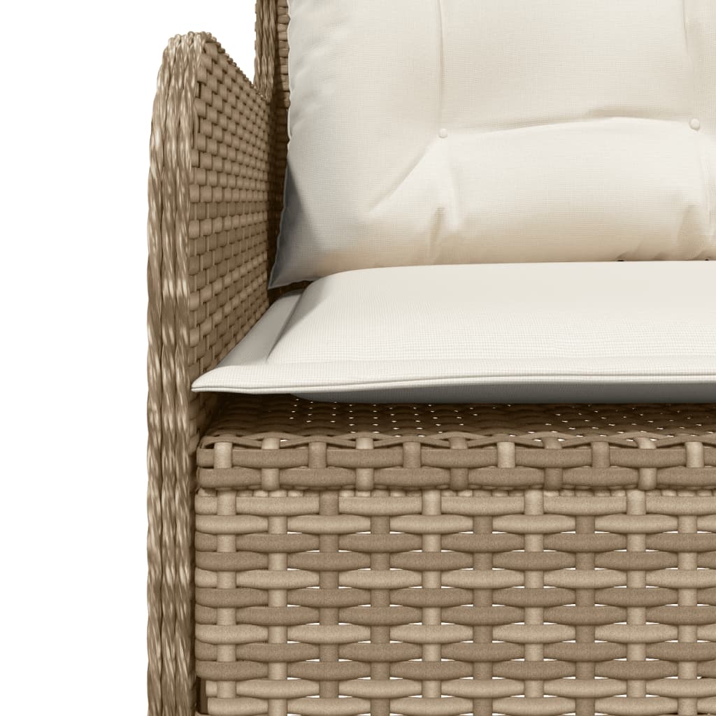 2 Piece Garden Sofa Set with Cushions Beige Poly Rattan