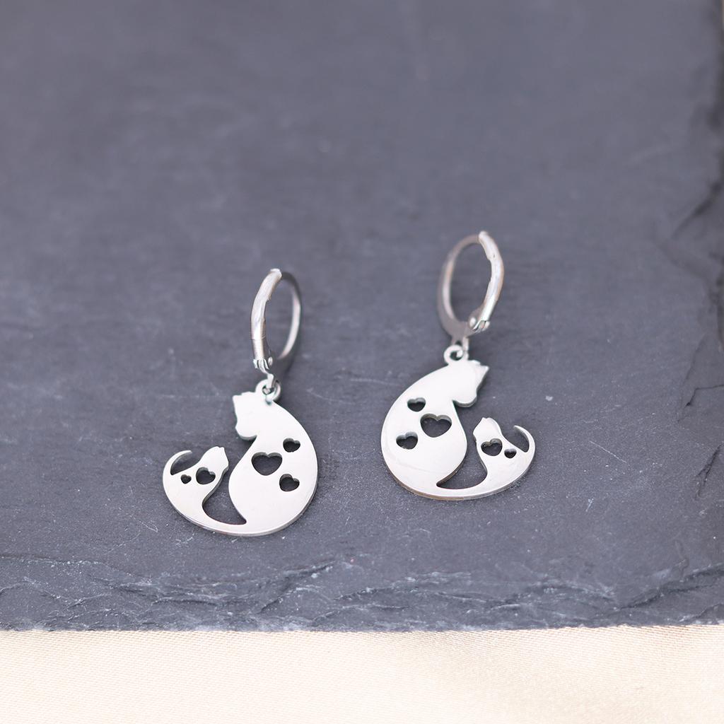 Kinitial Stainless Steel Bulldog Unicorn Dragon Fairy Turtle Sword Death Moth Earrings For Women Trendy Piercing Jewelry
