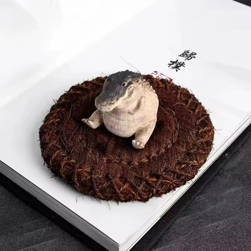 Boutique Lila Sand Tee Haustier Kleines Krokodil Tee Haustier Ornamente Handgefertigt Teezeremonie Teespiel Finanzielle Tee Haustiere Krokodil