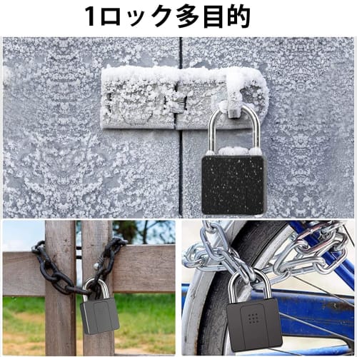 Large Fingerprint Padlock, Smart Lock with App Unlocking, Fingerprint Authentication, Key, Padlock for Delivery Mailboxes, Mailboxes, Battery Level Di