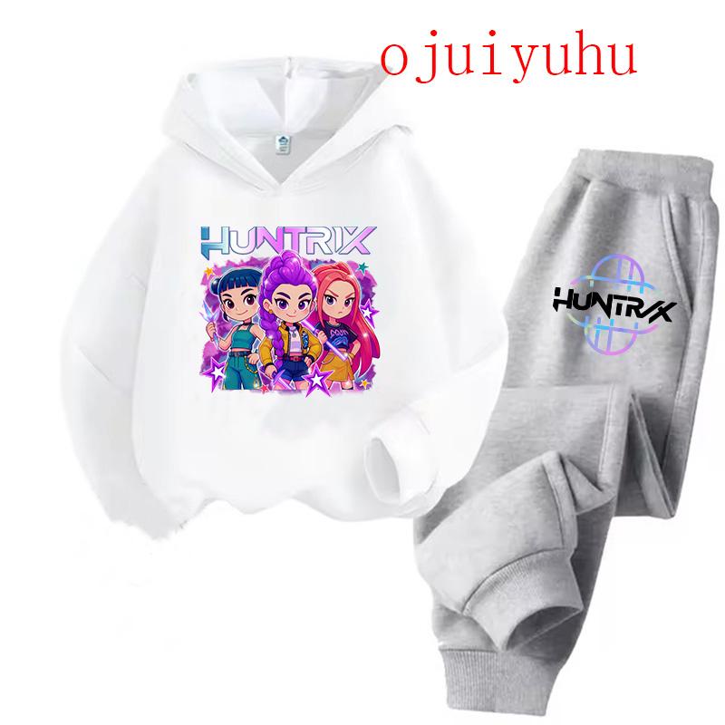 Children's Hoodie Movie Korean Style Sets Children Hoodies Kpop Demon Hunters Pullover Sweatshirt Trucksuit Cartoon Clothes