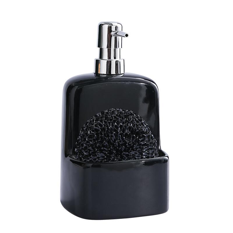 

Кухонные принадлежности Раковина, столешница, дозатор жидкого мыла для рук, насос, контейнер для бутылок с отсеком для хранения, вмещает в себя щетки для мытья посуды чёрный