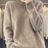 Women's Solid Color Thickened Drum Wave Sweater Pullover Half High Neck Inside and Outside Fashion Bottom Women's Sweater