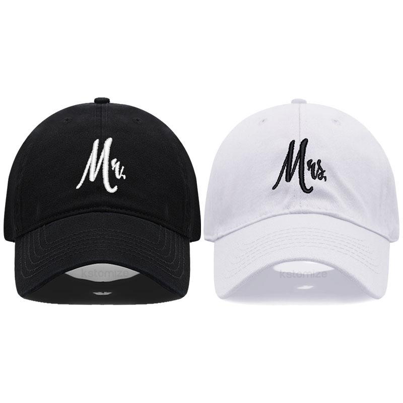 Passender Herr. & Frau. Baseballkappe Herren Damen Baumwolle Stickerei Sport Golfkappen Brautgeschenk Frischvermählte Flitterwochen Hochzeitsgeschenk