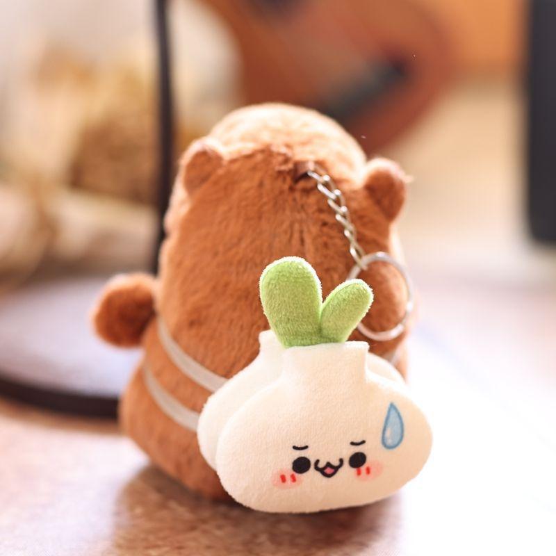 Cute Fruits Capybara Plush Keychain Cartoon Stuffed Animal Doll Keyring Bag Pendant Backpack Hanging Decoration Gifts