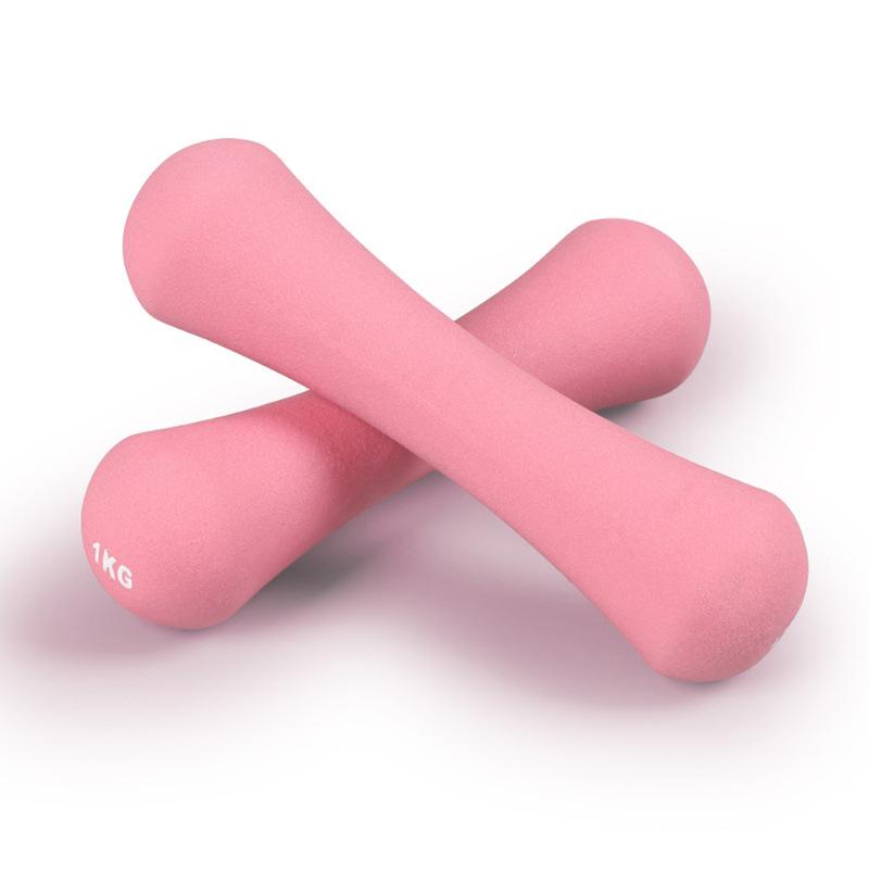 Dip-Coated Solid Cast Iron Dumbbell, Women's Fitness Equipment, Single Piece, Candy Color