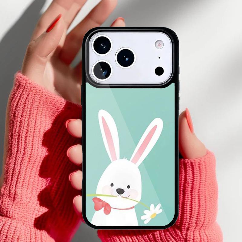 Bunny Rabbit Ears soft Phone Case for iPhone 17 16 15 14 13 Pro Max Back Cover for 12 11 Pro Coque